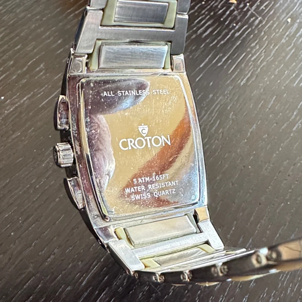 Croton Men's Olive and Silver Watch - Picture 6 of 6